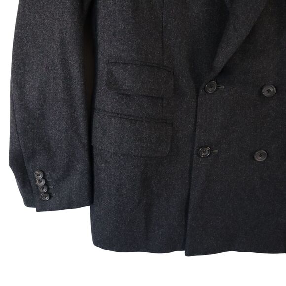 Thom Sweeney Men's 36 (EU46) Double Breasted Wool Blazer Sport Coat Gray Italy - Picture 3 of 15